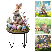Piquet de jardin en acrylique en forme d'œuf de Pâques pour le printemps et l'extérieur
