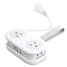 7-in-1 Travel Power Strip with 4 Purple Extension Cords