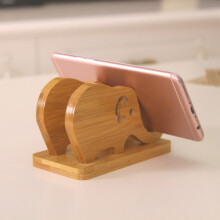 LEORX Wooden Bamboo Phone Stand for Kitchen 1 Piece