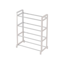 Plastic Shoe Rack White 4-Tier Entryway Organizer