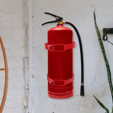 Fire Extinguisher Mount Vintage Bracket Red Plastic Rod 1