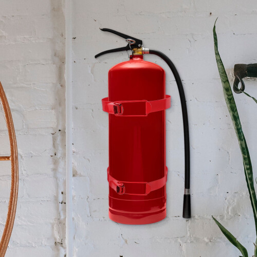 Fire Extinguisher Mount Vintage Bracket Red Plastic Rod 1
