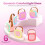 Bluetooth Karaoke Machine Portable with 2 Mics Pink 3