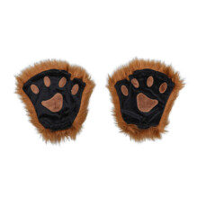Xinwanna Winter Gloves Wolf Fox Claw Design Brown 1 Pair