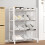 Plastic Shoe Rack White 4-Tier Entryway Organizer 5