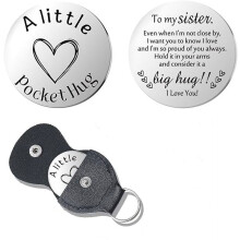 Pocket Hug Token Inspirational Keychain for Women Men