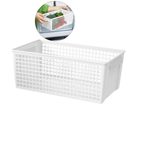 Plastic Crates Stackable Storage Baskets White