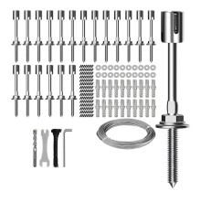 Trellis de Alambre para Plantas Trepadoras Al Aire Libre, Kit de Trellis de Alambre de Pared de 20 Conjunto con Cable de Acero Inoxidable de