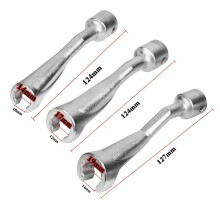 Conjunto de Chaves de Soquete de Motor de 3 Peças, 12mm 14mm 17mm Conjunto de Soquete de Porca de Flare Cr-Mo para Remoção de Porca de Injetor