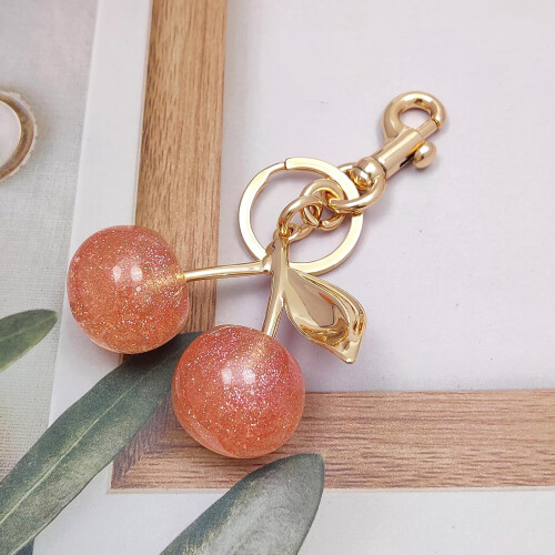 Δερμάτινο μπρελόκ Cherry Bag Charm για γυναίκες 1 τεμ. 1