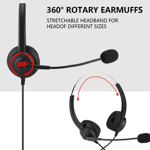 USB Headset with Microphone Noise-Cancelling Audio Controls 2