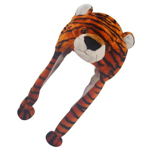 Braune dekorative Tigermütze Winteraccessoire 1 2