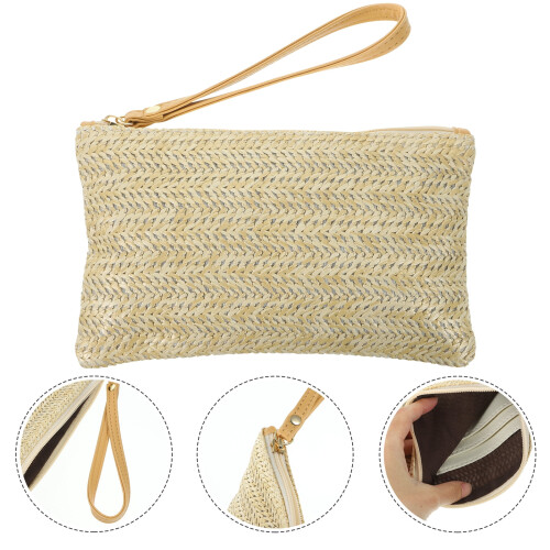 Τσάντα τσαντάκι Stri Straw Bohemian Wristlet1 τεμάχιο 1