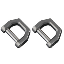 2X D-Type Multifunctional Full Titanium Buckle Key Ring Car Buckle Outdoor Buckle EDC Tool Horseshoe Buckle-S