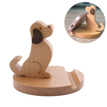 Cartoon Dog Phone Holder Wooden Non-Skid for Most