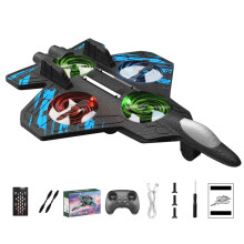 Skyriders RC Jet Toy with LED Lights and 360 Flips B001