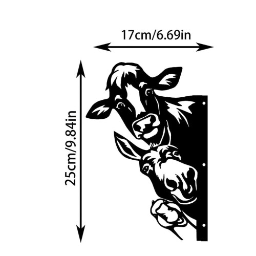Ensemble de décorations de clôture de jardin en fer forgé avec vache, âne et canard 1