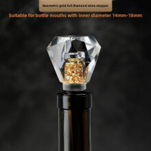 (Geometric )Chiusura vino lamina oro cristallo con guarnizione in silicone per bottiglie champagne e