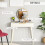 Elegant Dressing Table, with Round Mirror,White 3