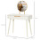 Elegant Dressing Table, with Round Mirror,White 2