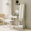 Elegant Dressing Table, with Round Mirror,White 5