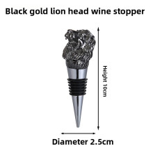 (Lion Gun Black)Tappo Bottiglia Animale Nero Guarnizioni Sughero per Conservazione Vino e Uso Domestico