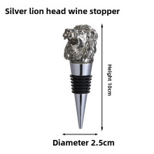 (Lion Silver)Animal Bottle Stopper Black Seals Cork For Wine Preservation And Home Use