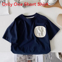 (Dark Blue,90cm)Boys T Shirt Cotton Short Sleeve Summer Casual Kids Tee For Baby And Little Kids