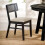 2 x Annika Black Fabric Rattan Back Dining Chairs 1