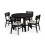 2 x Annika Black Fabric Rattan Back Dining Chairs 11