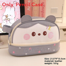 (Gray) Sophisticated Panda Theme Pu Pen Case For And Students Professionals