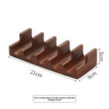 (Dark 5 Grids) Bamboo Sushi Serving Tray With Multihole Design For Sushi Bars Food Display And