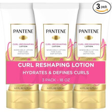Pantene Pro-V Curl Cream Hair Lotion, Moisturizing Curl Defining Cream, Anti Frizz for Wavy or Curly Hair, with Vitamin B5, Pack of 3, 18 oz Total