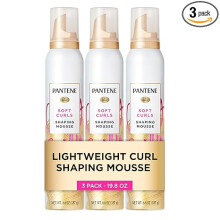 Pantene Curl Mousse For Curly Hair, Tames Frizz for Soft Touchable Curls, 6.6 Oz Each (Pack of 3)