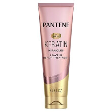 Pantene Keratin Leave-In Conditioner with Argan Oil, Protein Treatment for Dry, Damaged & Color-Treated Hair, Formaldehyde-Free, 8.4 Fl Oz