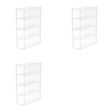 3X Bril Opbergdoos 4 Lagen Grote Brillen Opbergdoos Multifunctionele Stapelbare Display Houder Herbruikbare Cosmetica