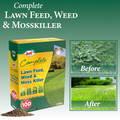 Doff Doff Complete Lawn Feed Weed Moss Killer Granules 3.2kg 2