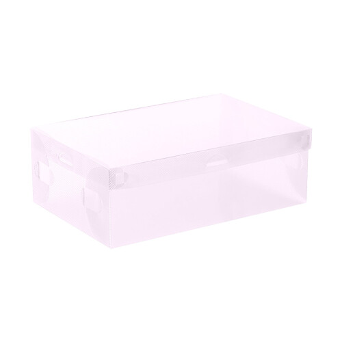 Clear Stackable Shoe Boxes with Latching Lids White 1
