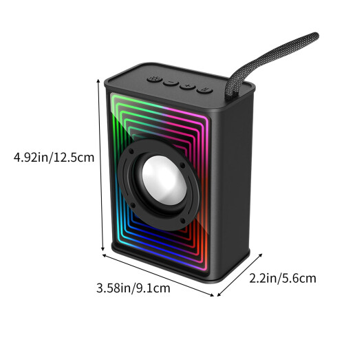 Altoparlante Bluetooth nero con luce RGB e subwoofer 2