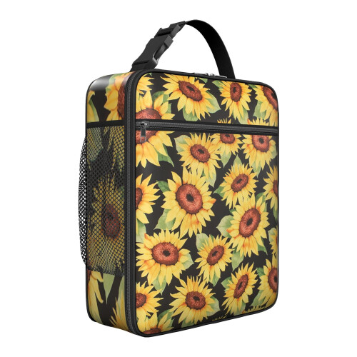 Portable Waterproof Insulated Lunch Bag Sunflower Pattern