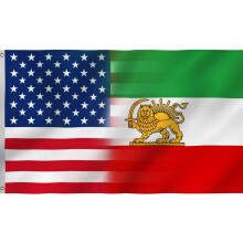Drapeau d'amitié États-Unis-Iran, polyester double face résistant aux UV