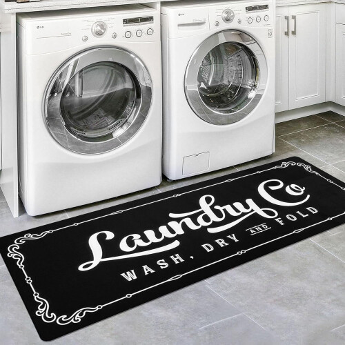 Laundry Room Rug Runner Light Grey 20x48 Inch