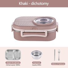 Stainless Steel Lunch Box with Soup Container 4-Sided Lock