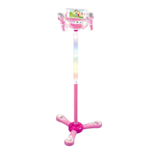 Macchina per karaoke per bambini con Bluetooth, LED e supporto regolabile.