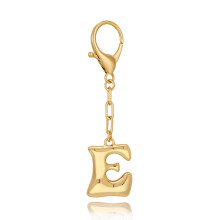 Portachiavi con ciondolo a lettera dorata per donna, accessorio per borsa.
