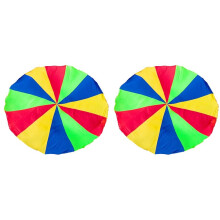 2Stück 3 Meter Langes Fallschirmspiel für Kinder, Regenbogen-Stoffspiel, Bunte Partymatte mit Griffen, Spieldecke für Kinder im Freien