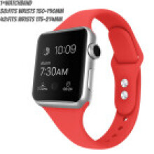 (Red,38mm)For Iwatch 38mm 42mm Strap Bracelet Band Sports Silicone Replace Color Solid