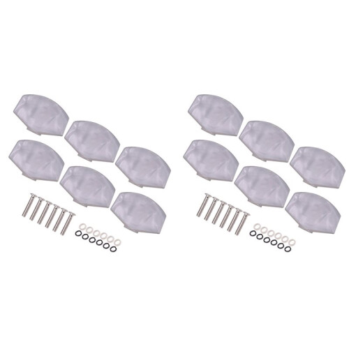 12 Pcs Guitar Tuners Machine  Buttons White Pearl Tuning Key Square Buttons Handle Caps