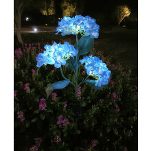 Lampes solaires de jardin en forme d'hortensia, 7 couleurs, étanches, pour extérieur