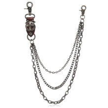 Punk Layered Wallet Chain for Men and Women Silver Hip Hop
